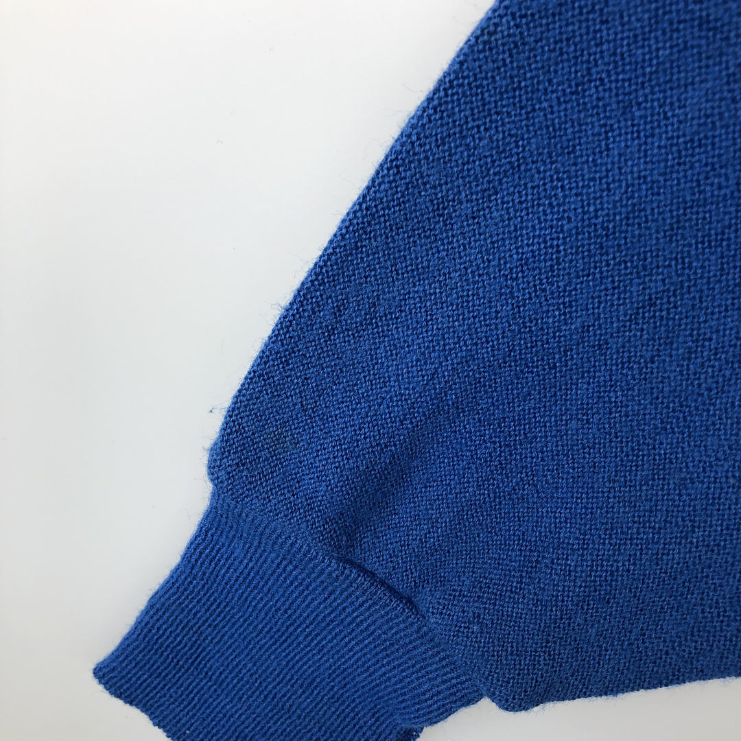80'S Lacoste IZOD Acrylic Knit Cardigan Made in USA Men's M Size Vintage acrylic blue type Vintage Second Hand