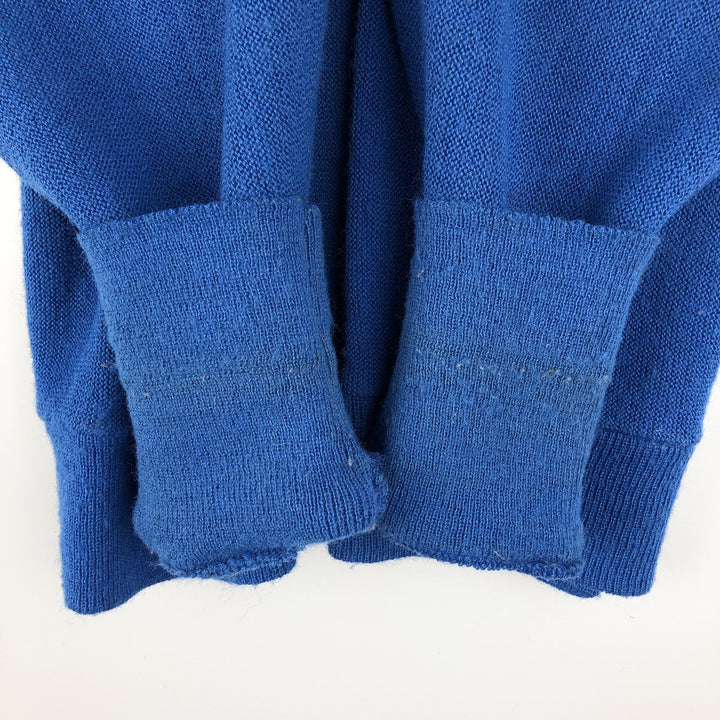 80'S Lacoste IZOD Acrylic Knit Cardigan Made in USA Men's M Size Vintage acrylic blue type Vintage Second Hand