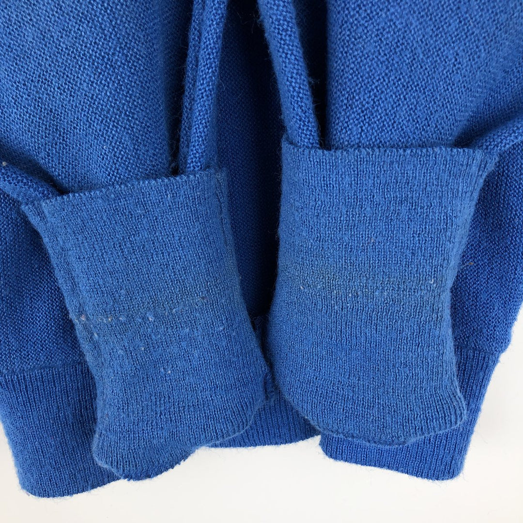 80'S Lacoste IZOD Acrylic Knit Cardigan Made in USA Men's M Size Vintage acrylic blue type Vintage Second Hand