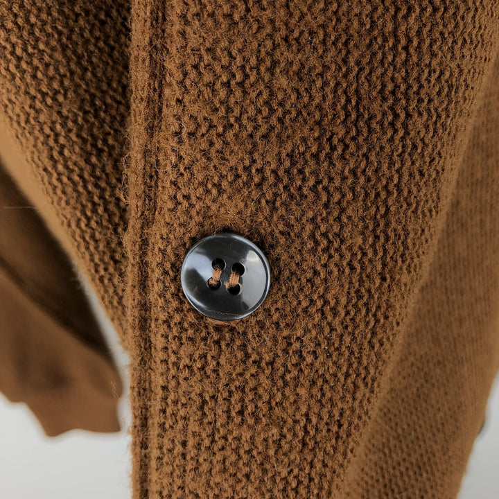 Vintage 1970'S Parkton Casual Wear Acrylic Knit Cardigan, Men's Size L acrylic brown type Vintage Second Hand