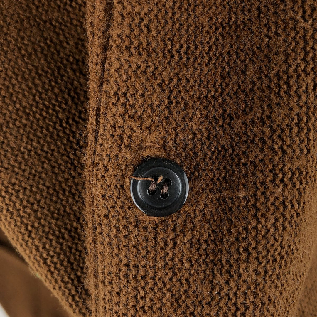 Vintage 1970'S Parkton Casual Wear Acrylic Knit Cardigan, Men's Size L acrylic brown type Vintage Second Hand