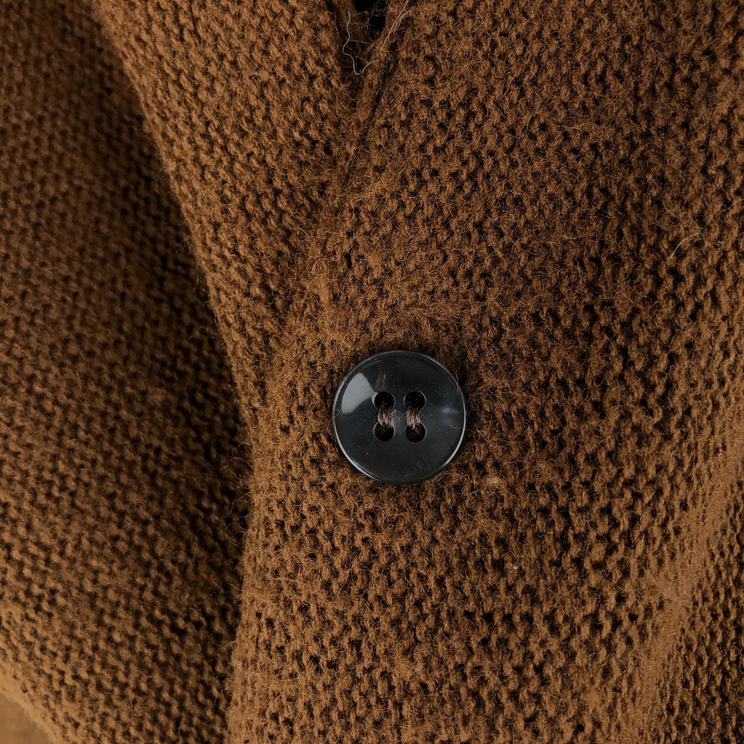 Vintage 1970'S Parkton Casual Wear Acrylic Knit Cardigan, Men's Size L acrylic brown type Vintage Second Hand