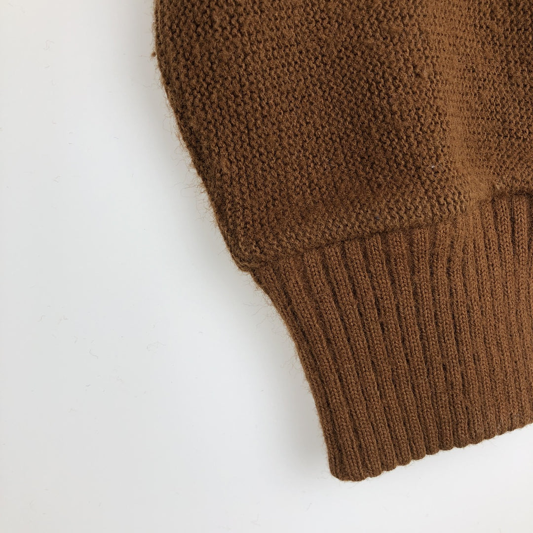 Vintage 1970'S Parkton Casual Wear Acrylic Knit Cardigan, Men's Size L acrylic brown type Vintage Second Hand