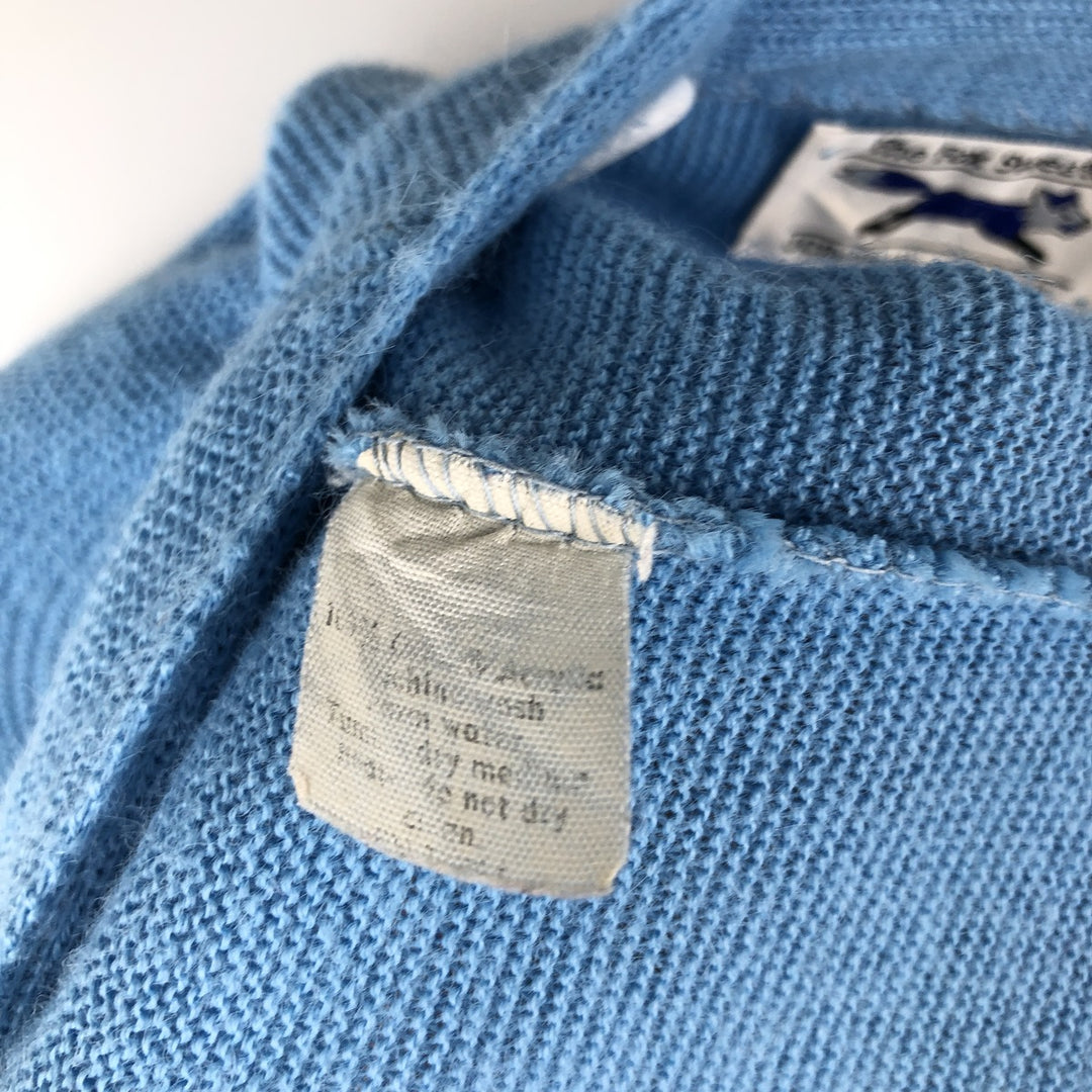 Vintage 70s-80'S JCPenney The Fox Sweater acrylic knit cardigan, men's size M unclear Blue type light blue Vintage Second Hand