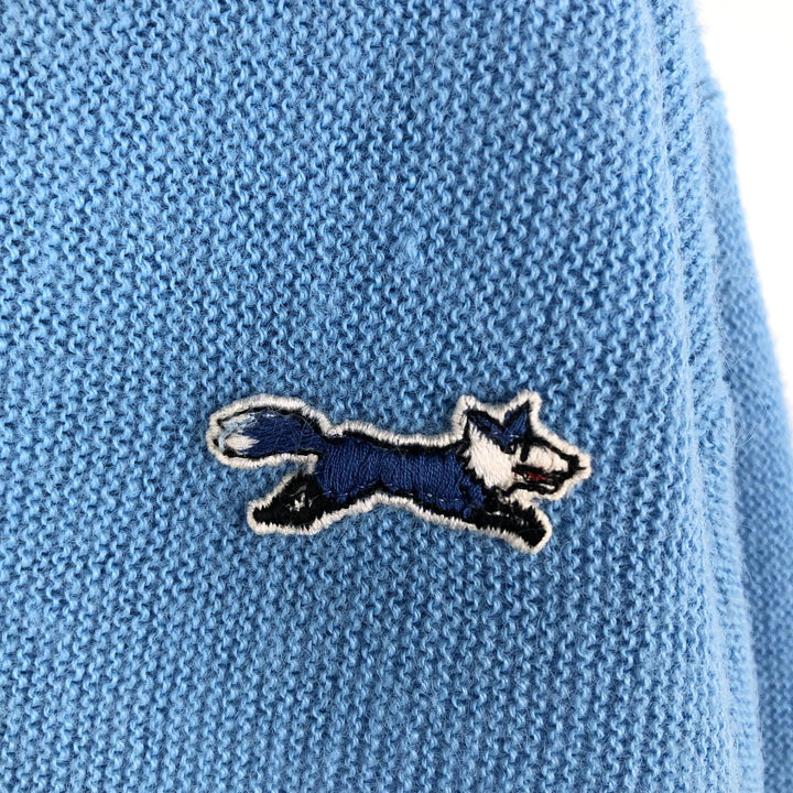 Vintage 70s-80'S JCPenney The Fox Sweater acrylic knit cardigan, men's size M unclear Blue type light blue Vintage Second Hand
