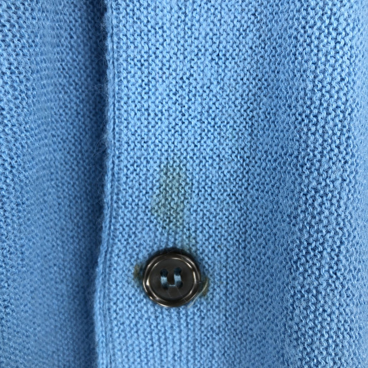 Vintage 70s-80'S JCPenney The Fox Sweater acrylic knit cardigan, men's size M unclear Blue type light blue Vintage Second Hand