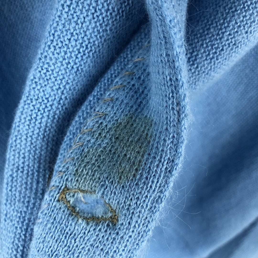Vintage 70s-80'S JCPenney The Fox Sweater acrylic knit cardigan, men's size M unclear Blue type light blue Vintage Second Hand