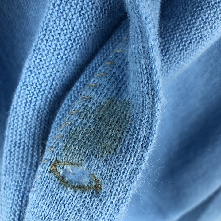 Vintage 70s-80'S JCPenney The Fox Sweater acrylic knit cardigan, men's size M unclear Blue type light blue Vintage Second Hand