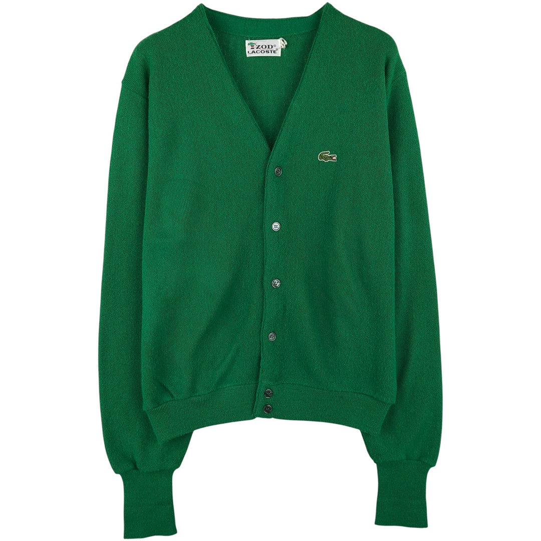 Vintage 1970'S Lacoste IZOD acrylic knit cardigan, men's size M acrylic green type Vintage Second Hand