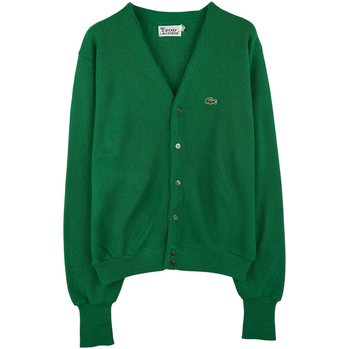 Vintage 1970'S Lacoste IZOD acrylic knit cardigan, men's size M acrylic green type Vintage Second Hand