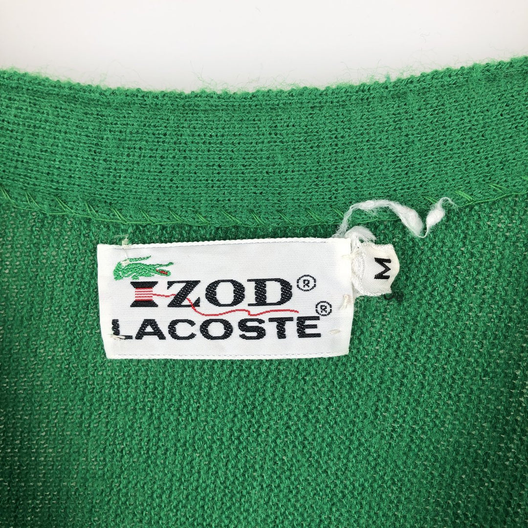 Vintage 1970'S Lacoste IZOD acrylic knit cardigan, men's size M acrylic green type Vintage Second Hand