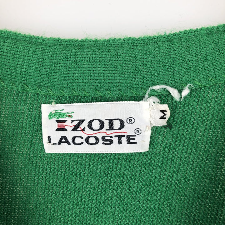 Vintage 1970'S Lacoste IZOD acrylic knit cardigan, men's size M acrylic green type Vintage Second Hand
