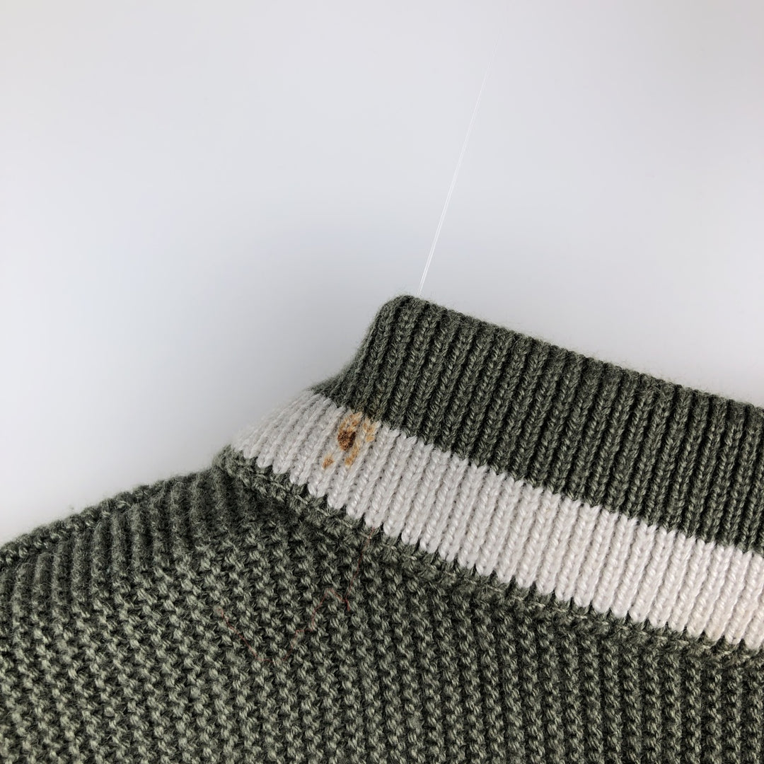 Lacoste 6 Acrylic Knit Cardigan, Made in France, Men's Size L cotton Khaki type sage green Vintage Second Hand