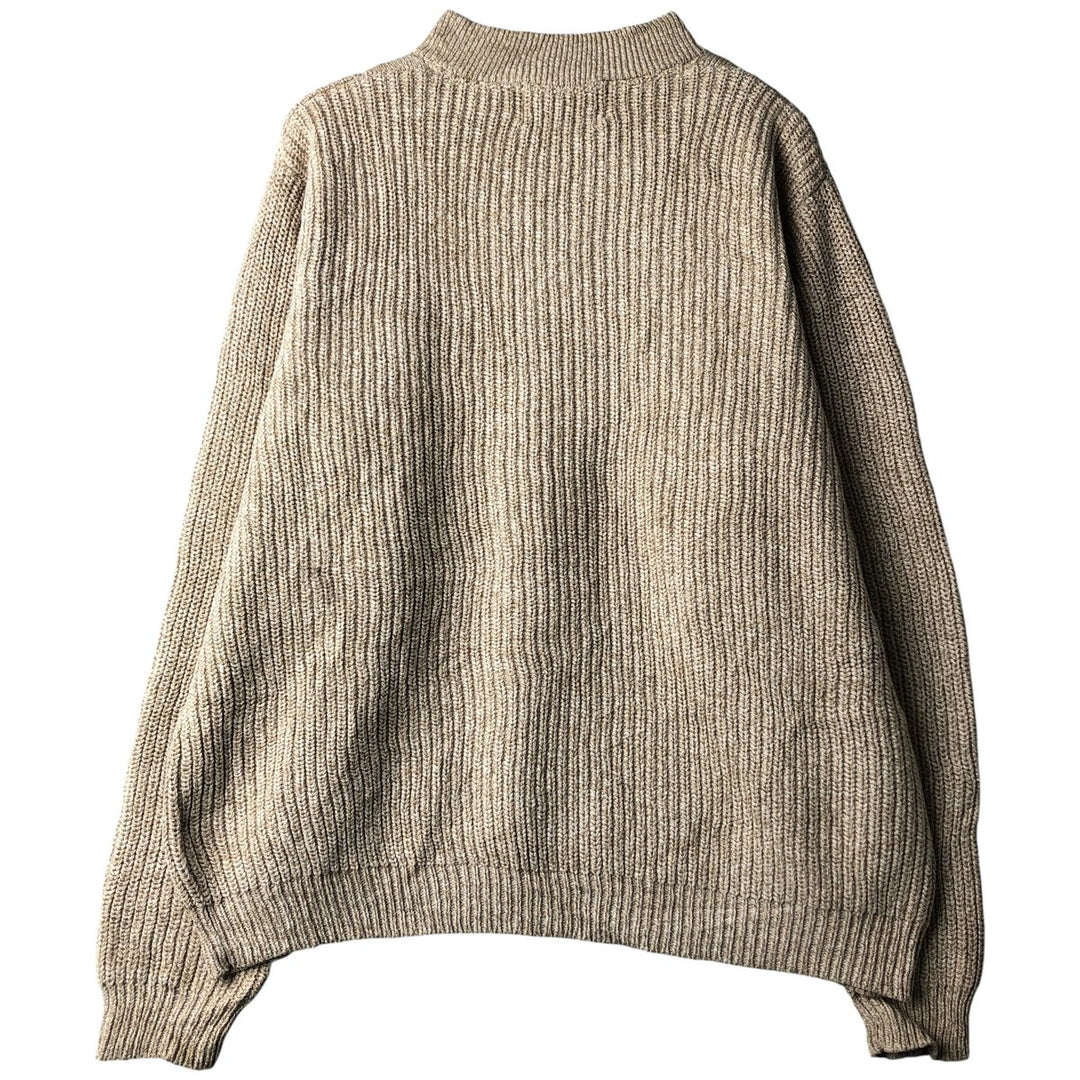 Eddie Bauer Henley Neck Cotton Knit Sweater Men's XL cotton Beige type Vintage Second Hand