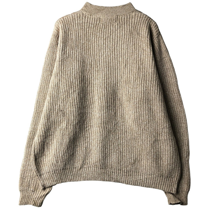 Eddie Bauer Henley Neck Cotton Knit Sweater Men's XL cotton Beige type Vintage Second Hand