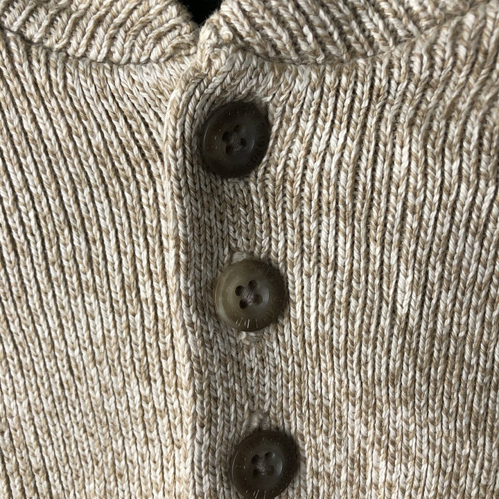 Eddie Bauer Henley Neck Cotton Knit Sweater Men's XL cotton Beige type Vintage Second Hand