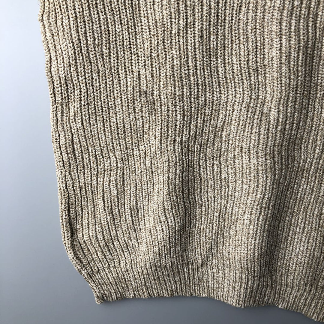 Eddie Bauer Henley Neck Cotton Knit Sweater Men's XL cotton Beige type Vintage Second Hand