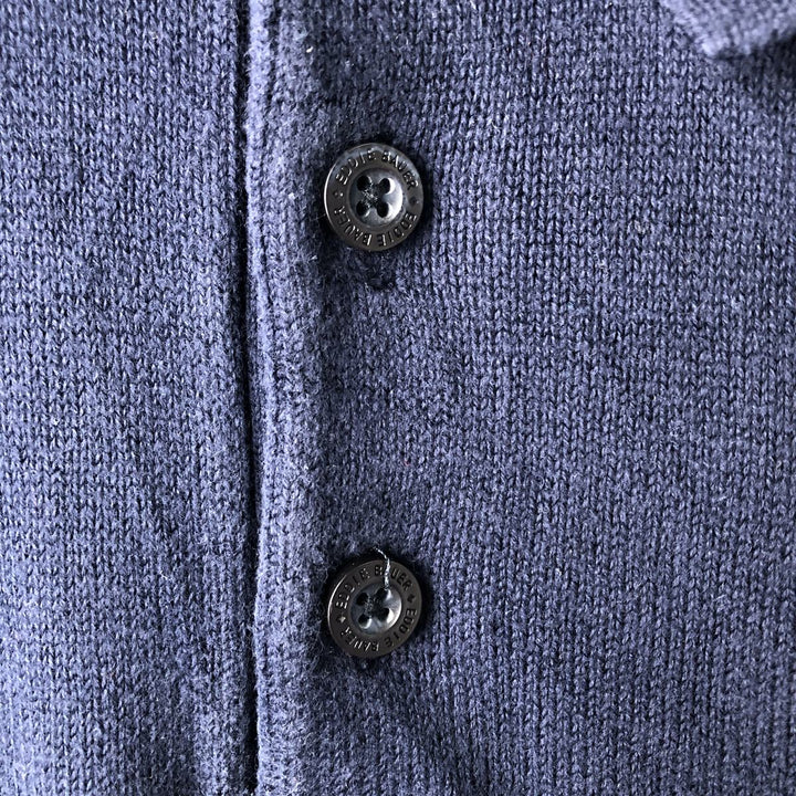 2000'S Eddie Bauer polo knit sweater, men's size XL cotton navy blue type Vintage Second Hand