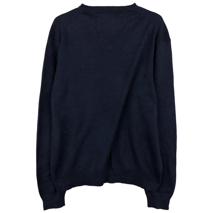 Ralph Lauren POLO by Ralph Lauren V-neck Pima cotton knit sweater, men's size L Pima Cotton navy blue type Vintage Second Hand