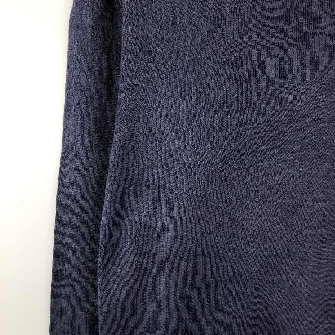 Ralph Lauren POLO by Ralph Lauren V-neck Pima cotton knit sweater, men's size L Pima Cotton navy blue type Vintage Second Hand