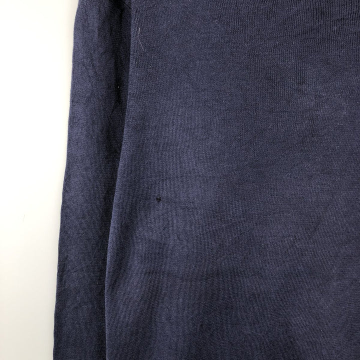 Ralph Lauren POLO by Ralph Lauren V-neck Pima cotton knit sweater, men's size L Pima Cotton navy blue type Vintage Second Hand