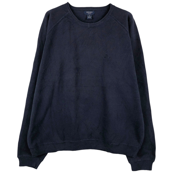 Vintage 90'S Brooks SPORT cotton knit sweater, men's size XL cotton navy blue type Vintage Second Hand