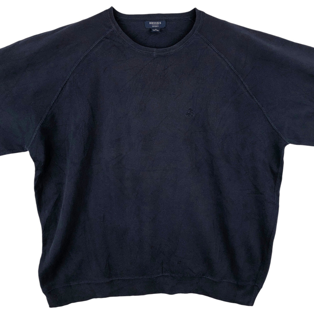 Vintage 90'S Brooks SPORT cotton knit sweater, men's size XL cotton navy blue type Vintage Second Hand