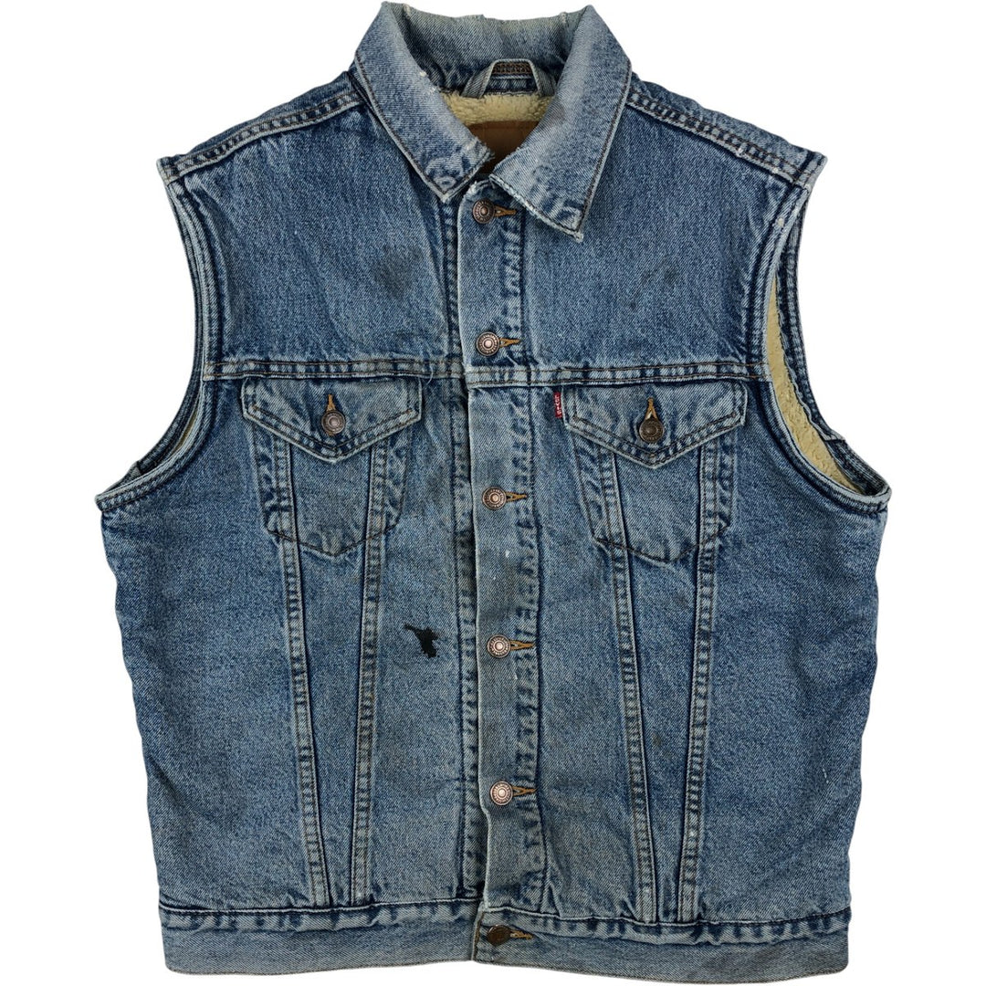 Levi's denim boa vest, men's size XL unclear blue type Vintage Second Hand