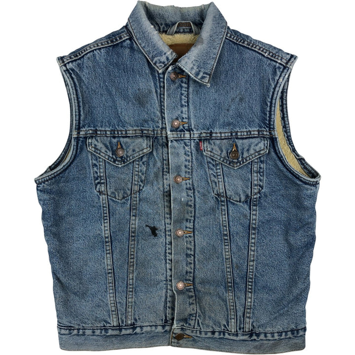 Levi's denim boa vest, men's size XL unclear blue type Vintage Second Hand