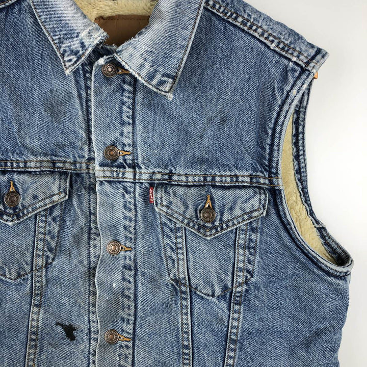 Levi's denim boa vest, men's size XL unclear blue type Vintage Second Hand