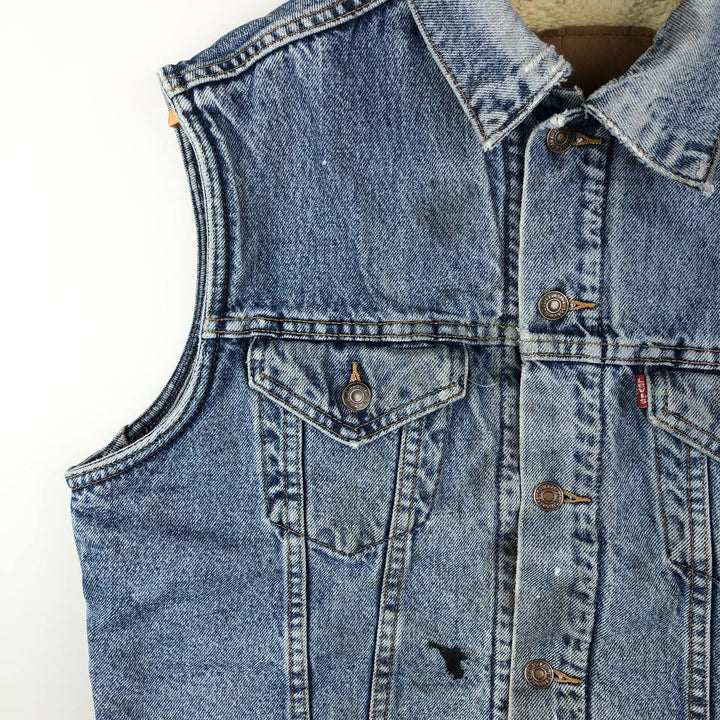 Levi's denim boa vest, men's size XL unclear blue type Vintage Second Hand