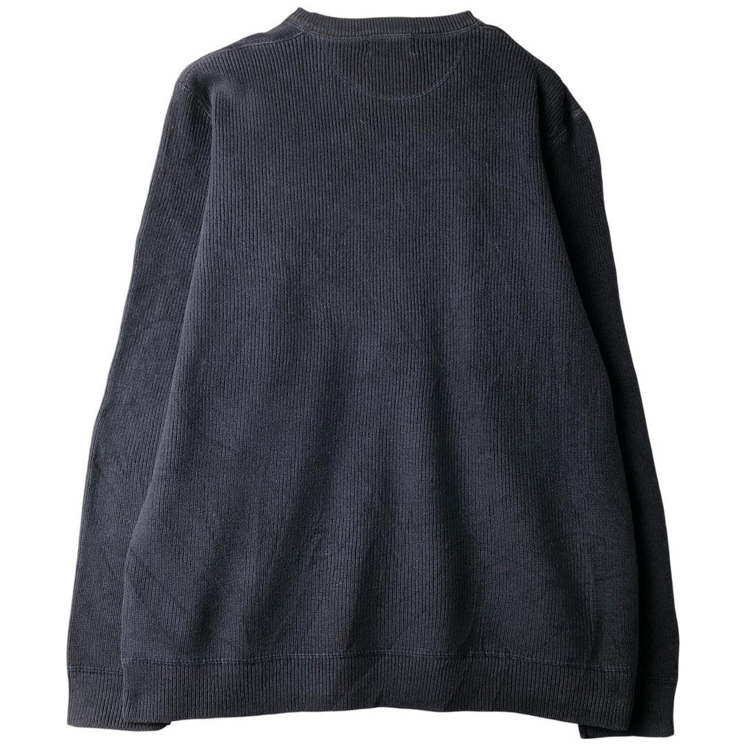 2000'S Eddie Bauer Ribbed Cotton Knit Sweater, Men's Size L cotton navy blue type Vintage Second Hand