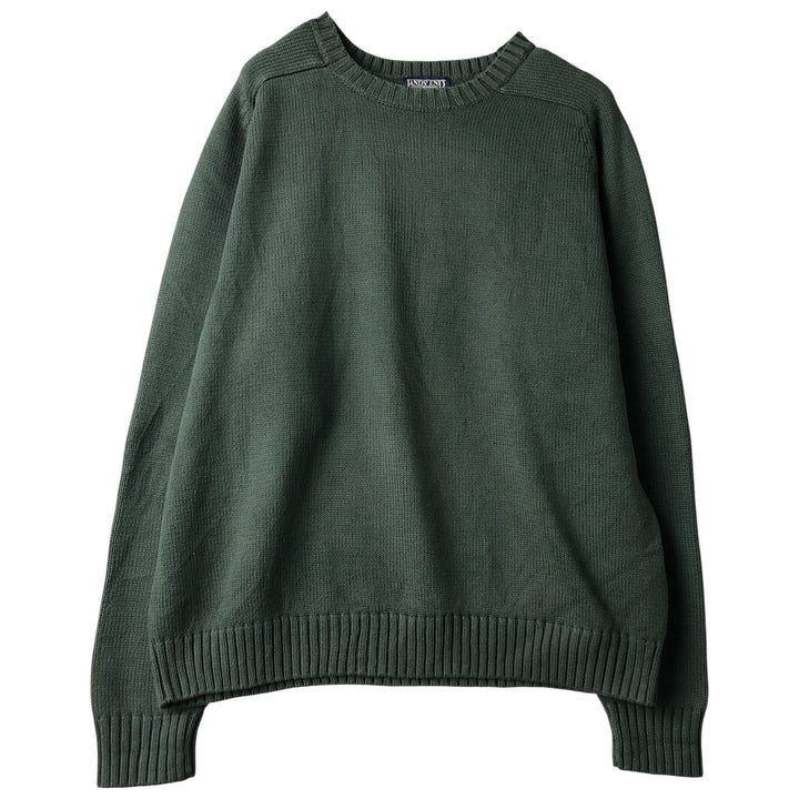 ~00'S LAND'S END Cotton Knit Sweater Men's XL cotton green type Vintage Second Hand