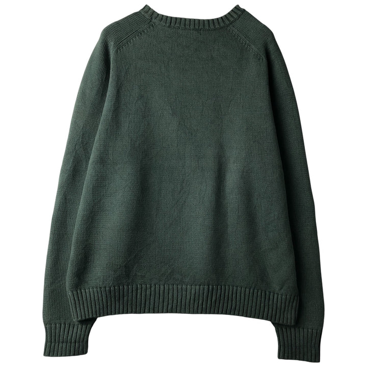 ~00'S LAND'S END Cotton Knit Sweater Men's XL cotton green type Vintage Second Hand