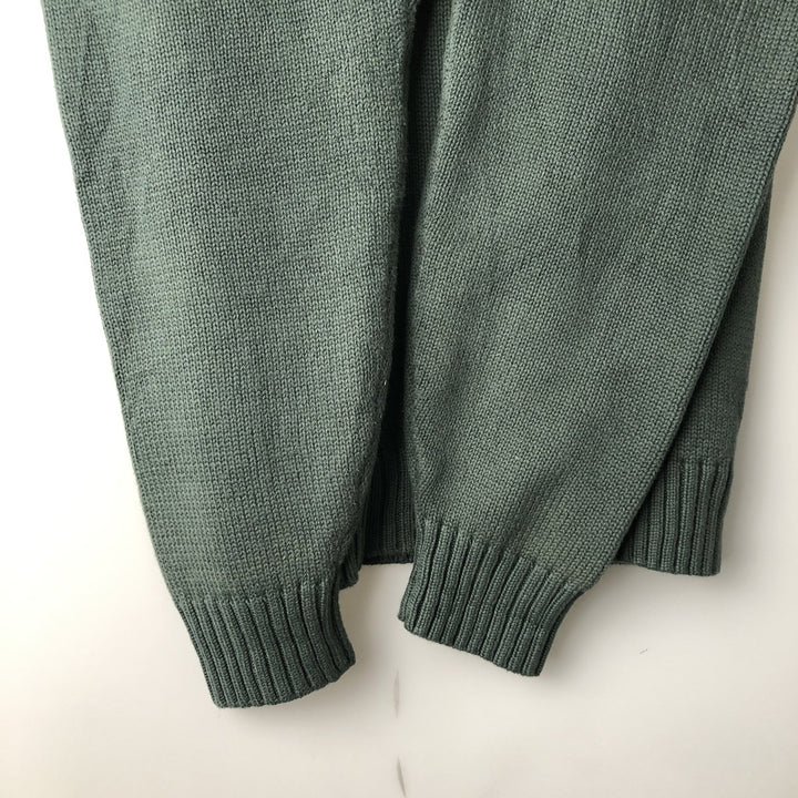~00'S LAND'S END Cotton Knit Sweater Men's XL cotton green type Vintage Second Hand