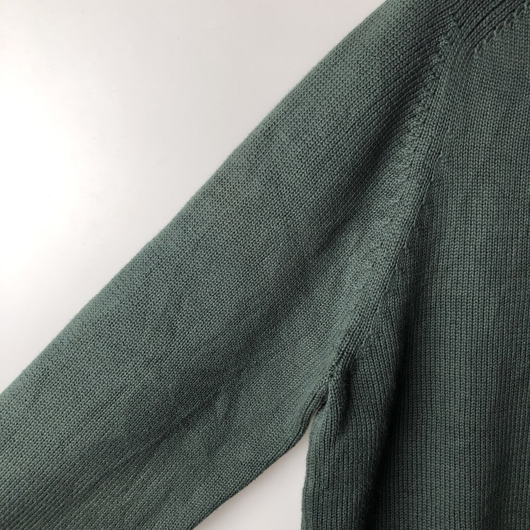 ~00'S LAND'S END Cotton Knit Sweater Men's XL cotton green type Vintage Second Hand
