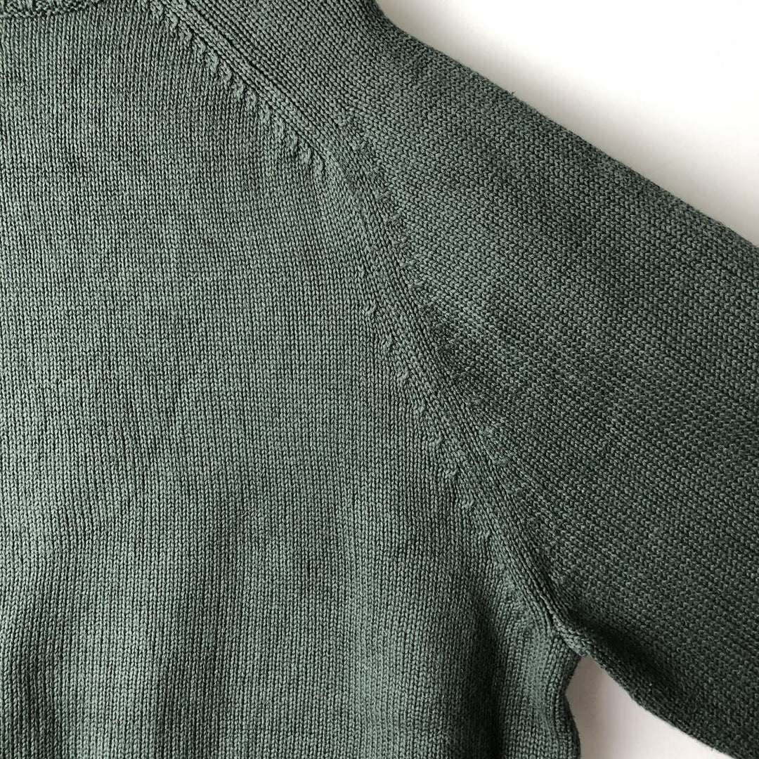 ~00'S LAND'S END Cotton Knit Sweater Men's XL cotton green type Vintage Second Hand