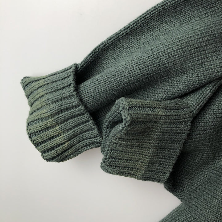 ~00'S LAND'S END Cotton Knit Sweater Men's XL cotton green type Vintage Second Hand