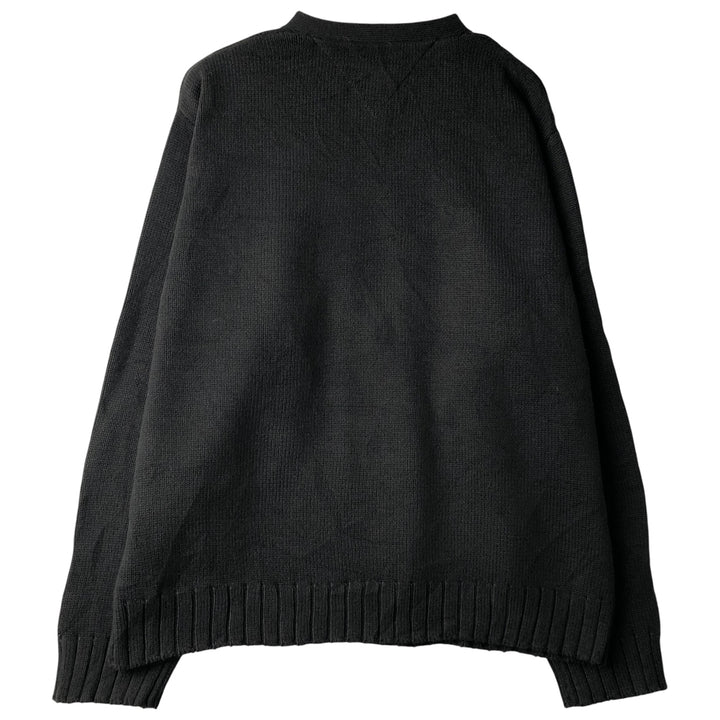 Vintage 90'S Tommy Hilfiger V-neck cotton knit sweater, size L, men's size L cotton black type Vintage Second Hand