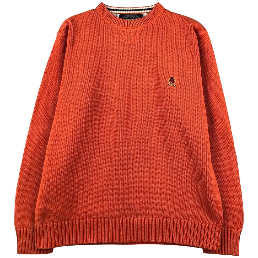Tommy Hilfiger cotton knit sweater, men's size M cotton orange type Vintage Second Hand