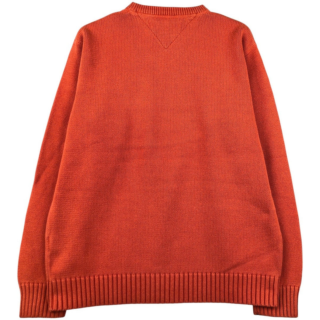 Tommy Hilfiger cotton knit sweater, men's size M cotton orange type Vintage Second Hand