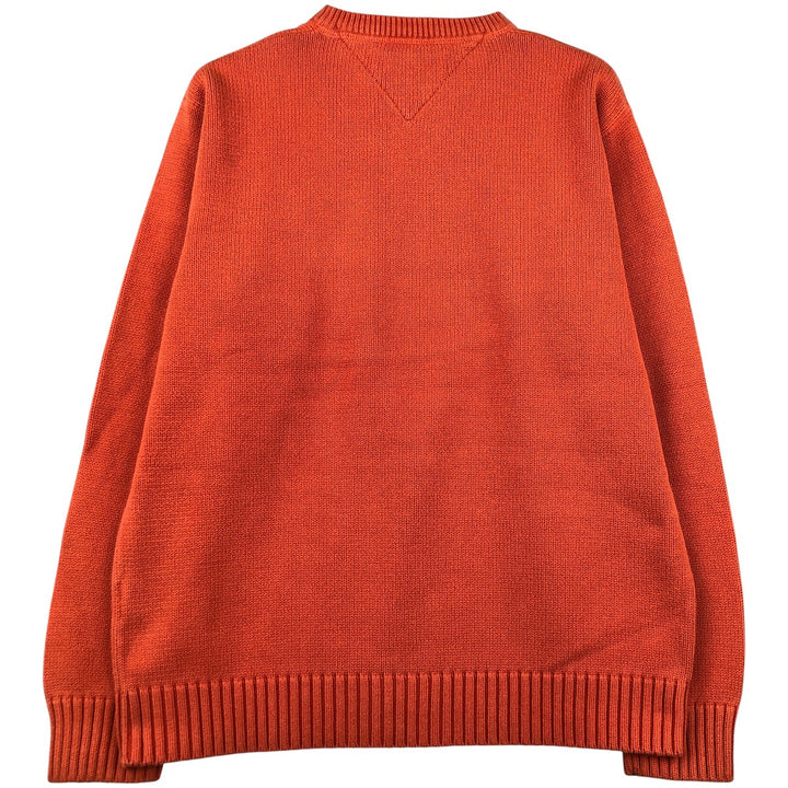 Tommy Hilfiger cotton knit sweater, men's size M cotton orange type Vintage Second Hand
