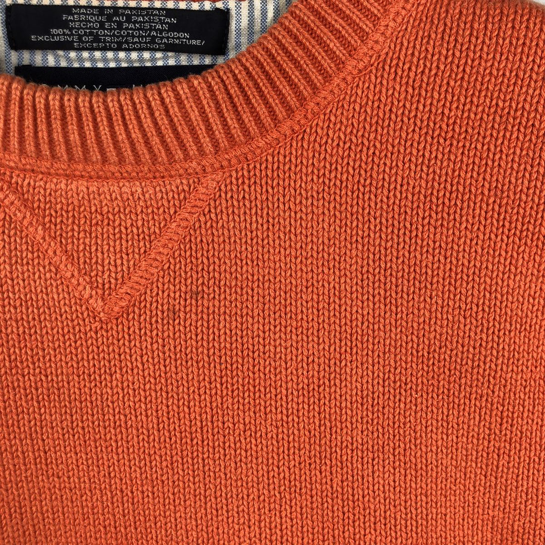 Tommy Hilfiger cotton knit sweater, men's size M cotton orange type Vintage Second Hand