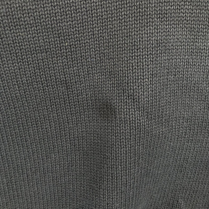 LANDS' END V-neck cotton knit sweater, Made in USA, Men's XL cotton black type Vintage Second Hand