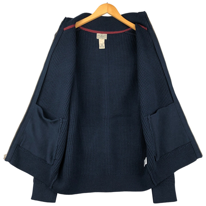 90s-00'S LLBean Driver's Knit Sweater, Men's Size Medium, Vintage cotton navy blue type Vintage Second Hand