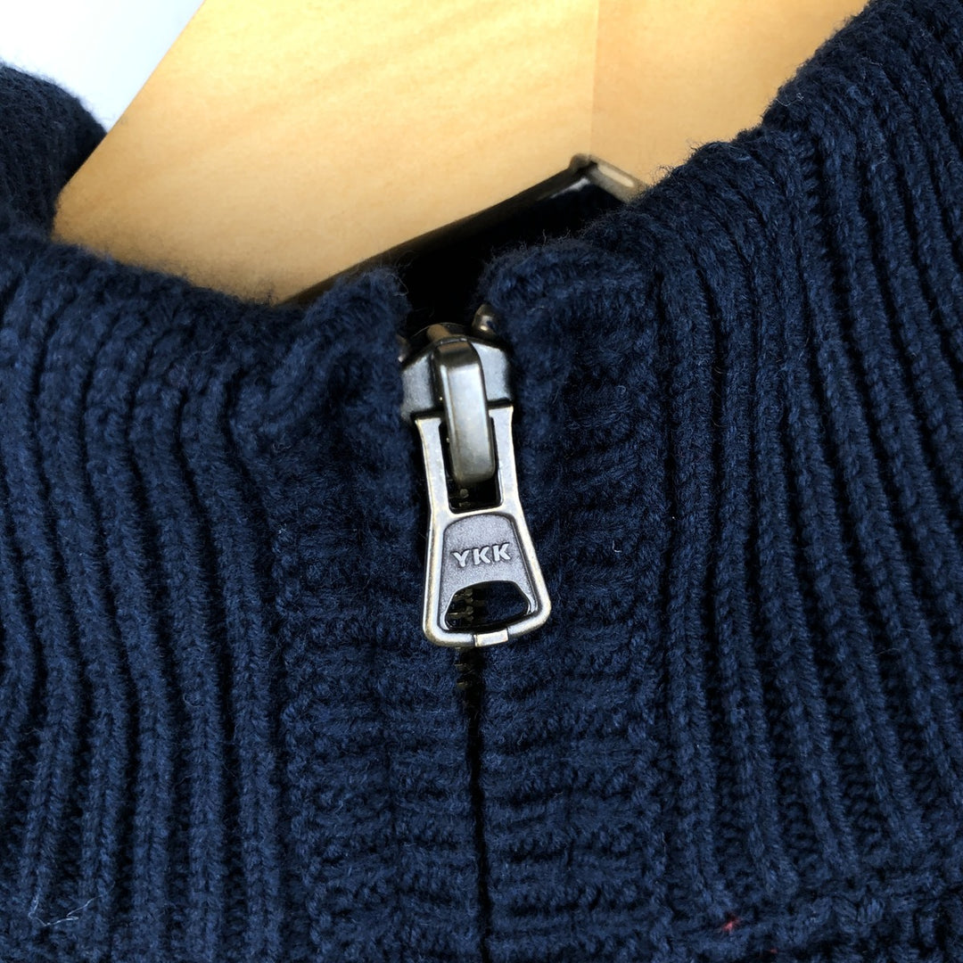 90s-00'S LLBean Driver's Knit Sweater, Men's Size Medium, Vintage cotton navy blue type Vintage Second Hand