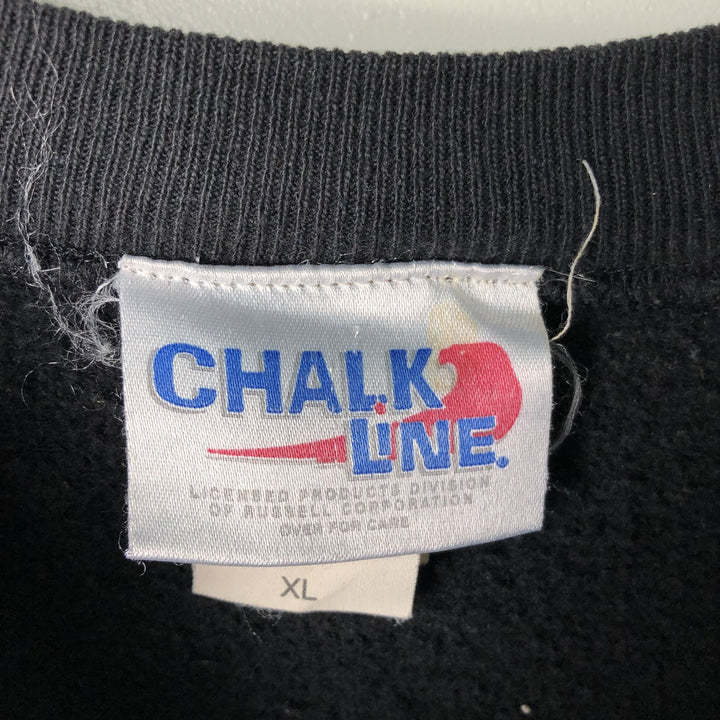 90'S Chalk Line NFL Pittsburgh Steelers Print Sweatshirt, Made in USA, Men's Size XL cotton black type Vintage Second Hand