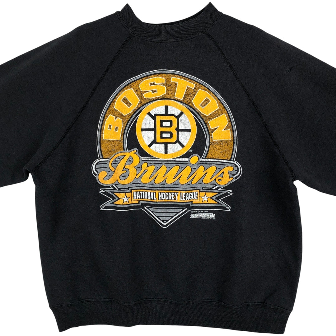 Vintage 90'S NHL Boston Bruins print sweatshirt, size L, men's unclear black type Vintage Second Hand