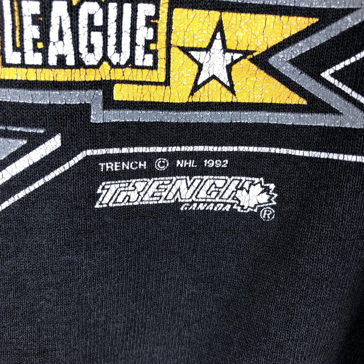 Vintage 90'S NHL Boston Bruins print sweatshirt, size L, men's unclear black type Vintage Second Hand