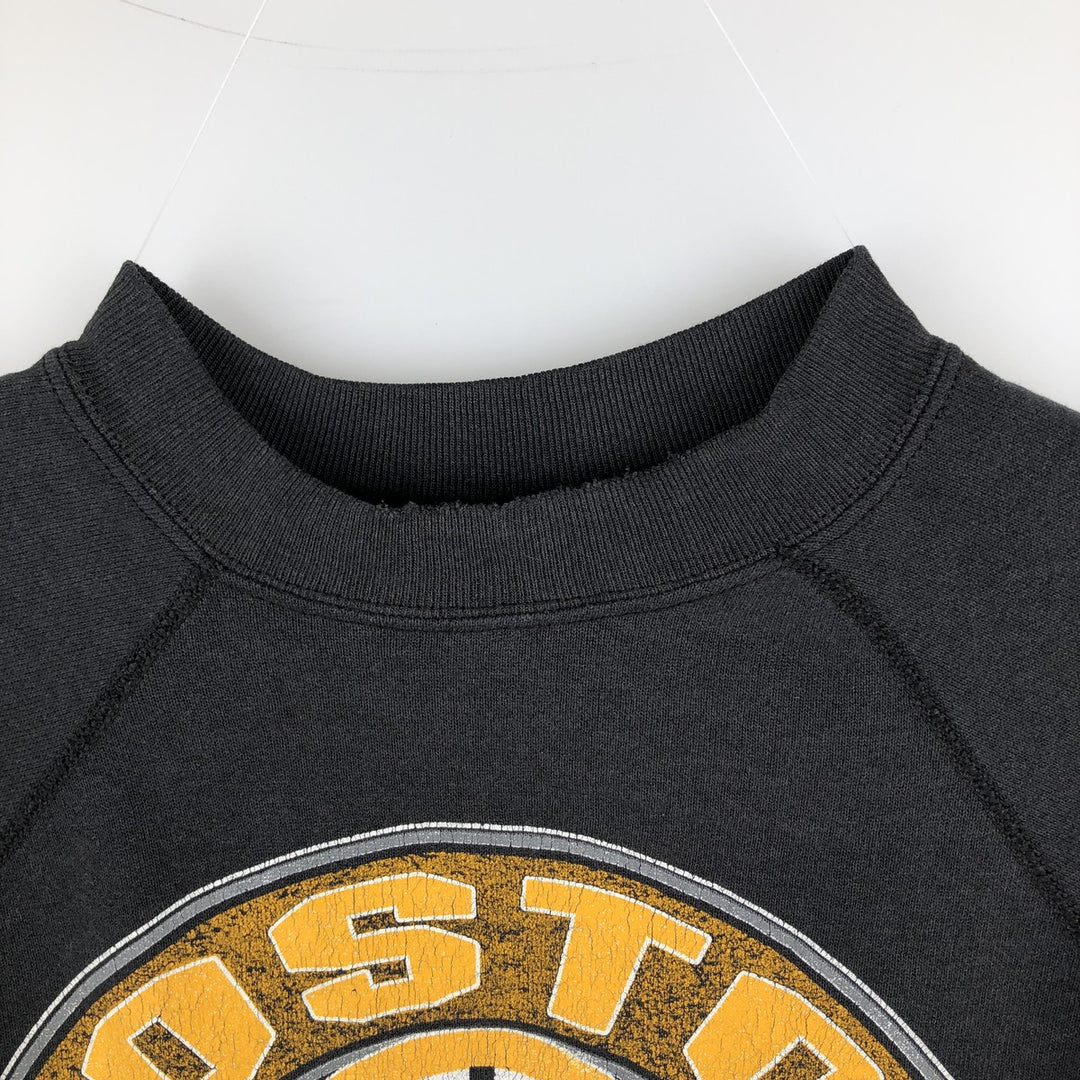 Vintage 90'S NHL Boston Bruins print sweatshirt, size L, men's unclear black type Vintage Second Hand